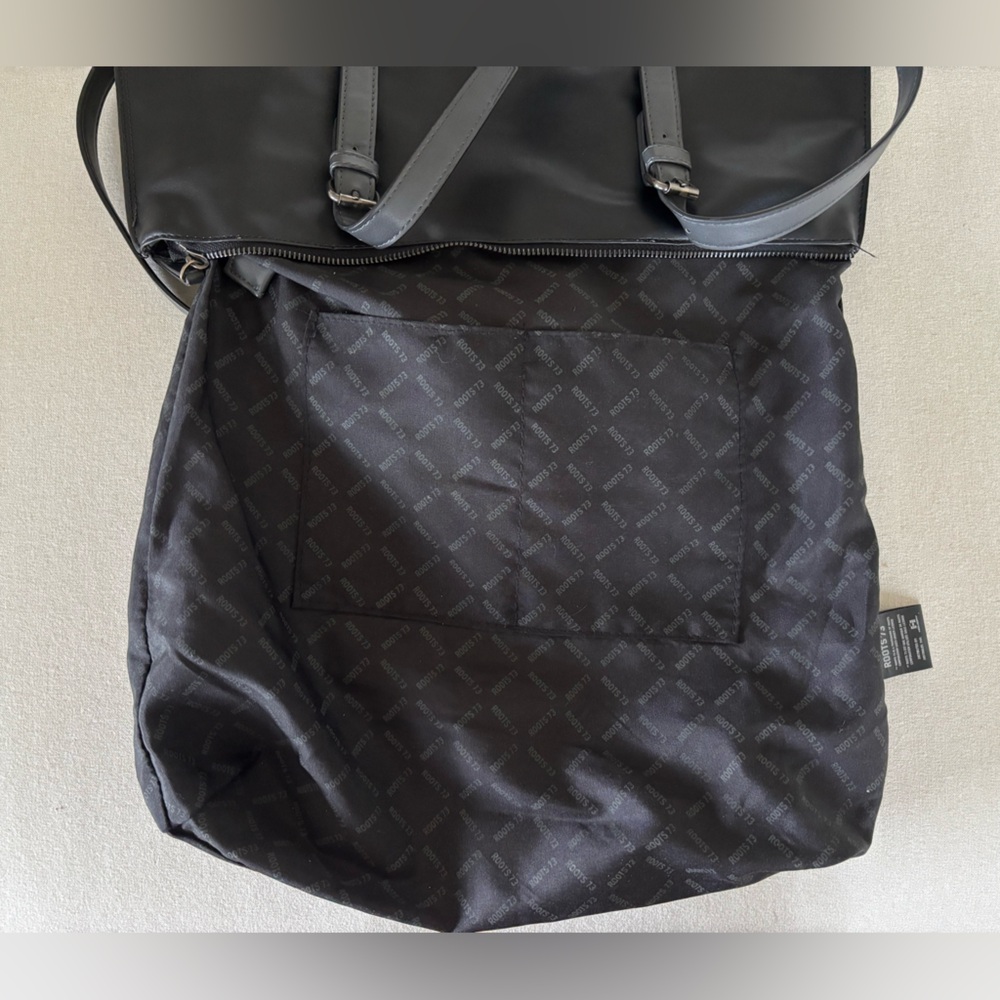 Roots 73 leather tote handbag black grey - Picture 11 of 11